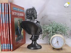 Статуэтка бюст Петр Первый, 26.5 см, металлик